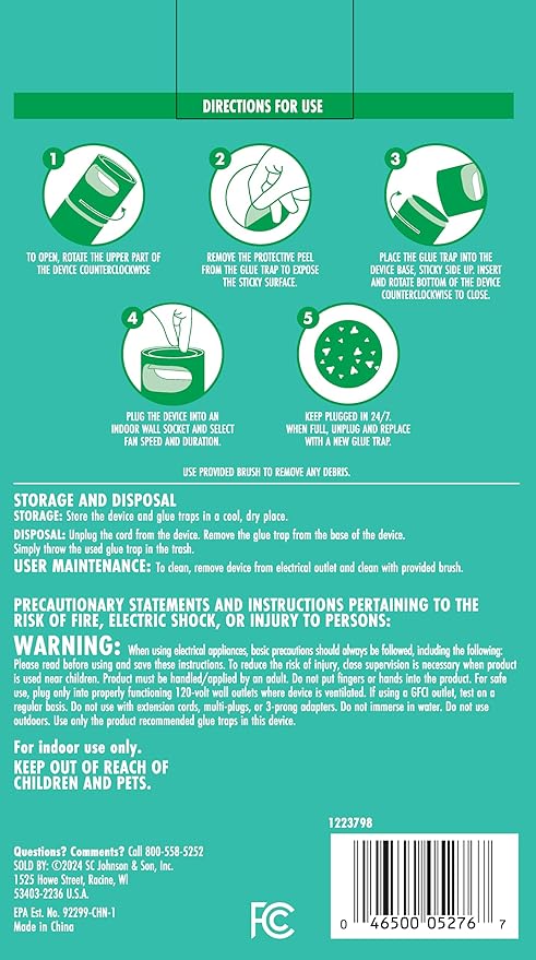 STEM Flying Insect Fan Trap for Indoor Bug Control, Attracts Mosquitoes, Fruit Flies, and House Flies, Plug-in Fan with UV Light, Starter Kit Includes 2 Devices and 10 Glue Traps