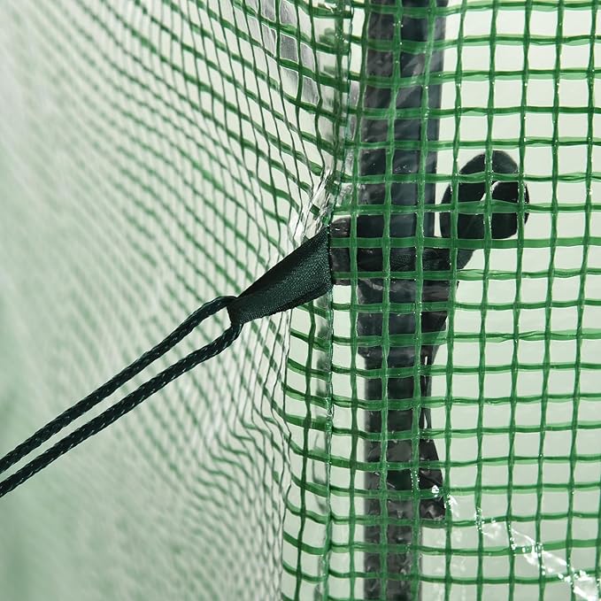 Outsunny 6' x 3' x 5' Portable Walk-in Greenhouse, PE Cover, Steel Frame Garden Hot House, Zipper Door, Top Vent for Flowers, Vegetables, Saplings, Tropical Plants, Green