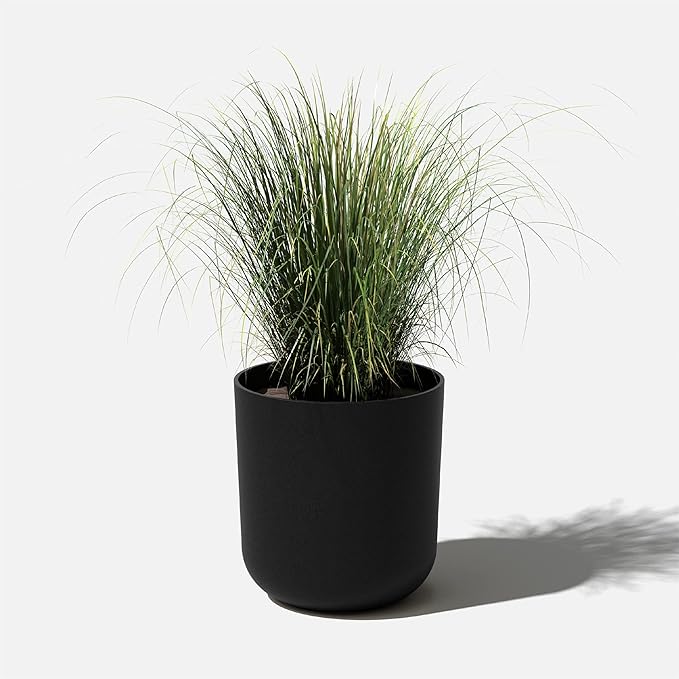 Veradek Round Black Plastic Planter Pots for Indoor/Outdoor Garden Use, with Drainage Holes, Suitable for Small to Large Succulent Plants, Flowers, Modern Interior Plants