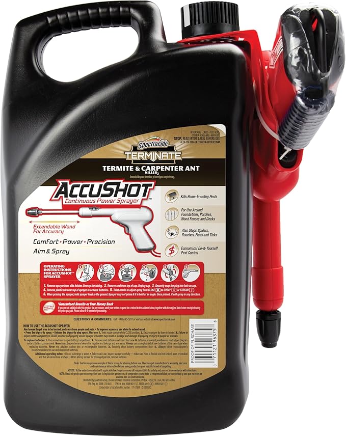 Spectracide Terminate Termite And Carpenter Ant Killer 1.33 Gallons, Includes AccuShot Sprayer