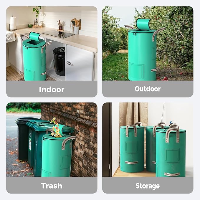 Compost Bin Outdoor - 32 Gallon Breathable Thickened Reusable Garden Yard Waste Bags, Composting Bin for Outside Garden with Faster Composting & Odor Reduction