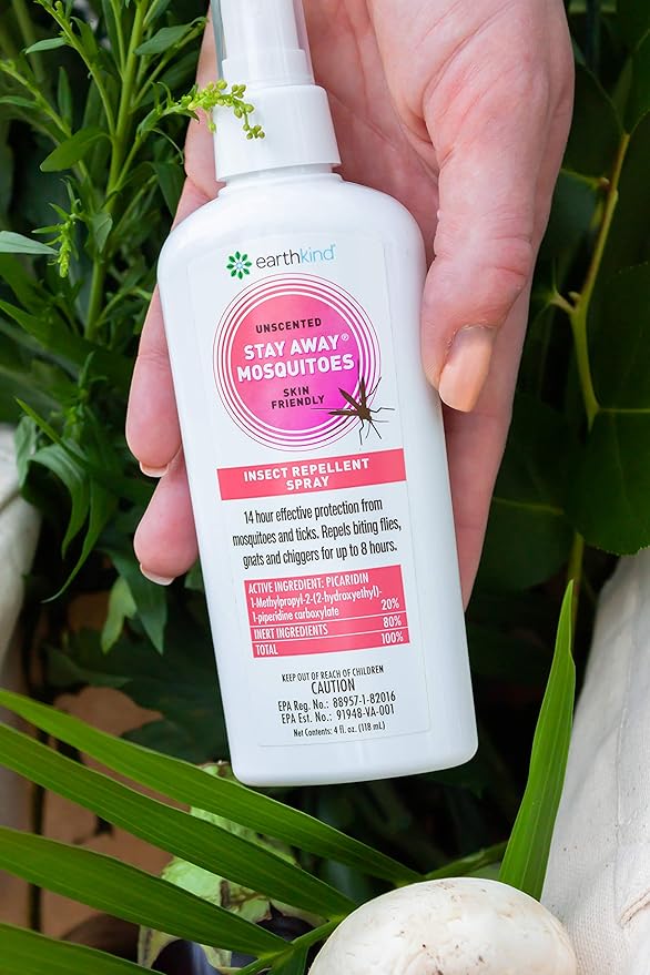 EarthKind Stay Away Mosquitoes Insect Repellent - Plant-Based, Unscented Mosquito Body Spray with Picaridin - Up to 14-Hour Protection - Safe for Children When Used As Directed - 4-Oz (2-Pack)