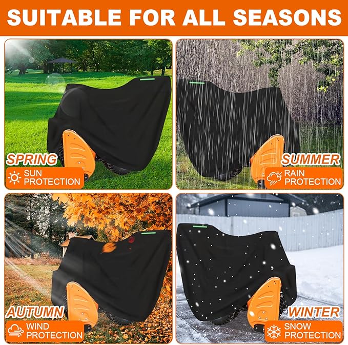 Snowblower Cover-Waterproof Heavy-Duty 600D Oxford Cloth Snow Blower/Thrower Cover Fit for PowerSmart, Snow Joe,Toro,EGO, Honda, Ryobi, Cub Cadet, Ariens, Troy Bilt, Black