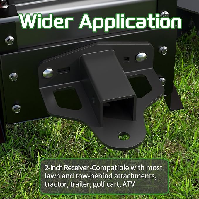 Zero Turn Lawn Mower Hitch with 2" Receiver,6mm Thicker Heavy Duty Steel Trailer Receivers Hitch, Compatible with Many Models Lawn Mower, Tractor, Trailer, Golf Cart Etc.