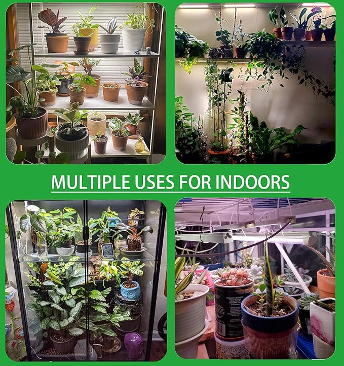 Plant Lights for Indoor Plants, Full Spectrum Growing Lamps for Indoor Plants, Auto On & Off Timer, 10 Dimmable Levels Grow Light Strip for Hydroponic Succulent Seedling (2 Strips x 2pcs)