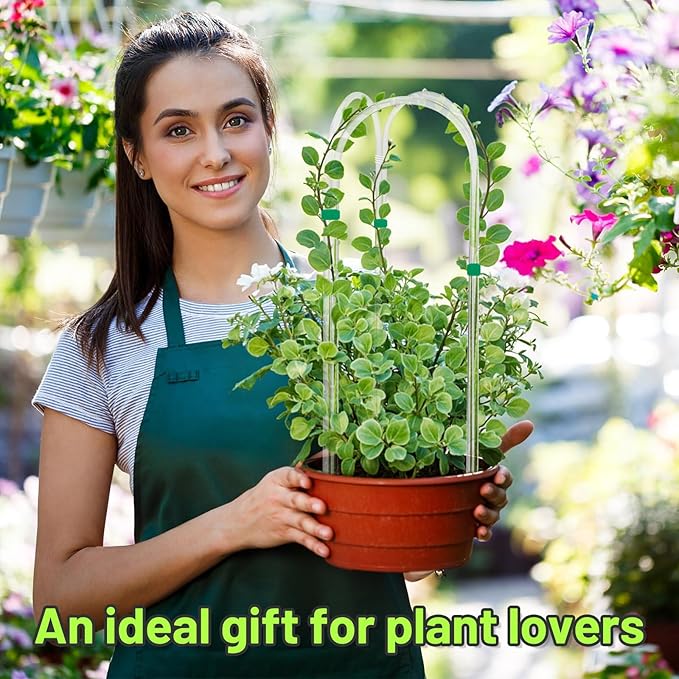 3 Pack U-Shape Acrylic Plant Trellis for Indoor Climbing Plants, 16 Inch Small Plant Trellis, Potted Plant Climber Support for Pothos, Vine Ivy, Houseplant