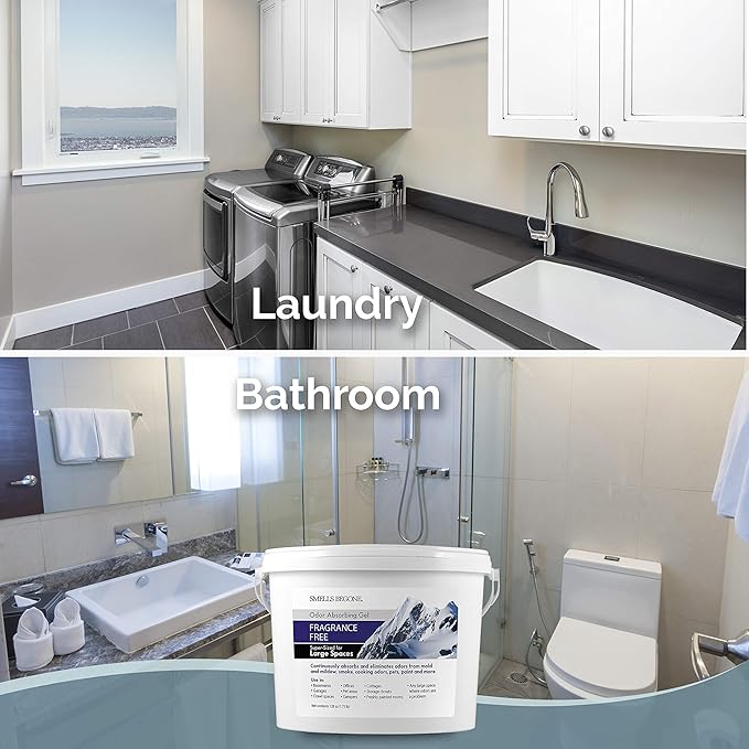 SMELLS BEGONE 1-Gallon Odor Absorber Gel - Air Freshener & Odor Eliminator for Homes, Garages & Commercial Buildings - Industrial Size - Fragrance Free