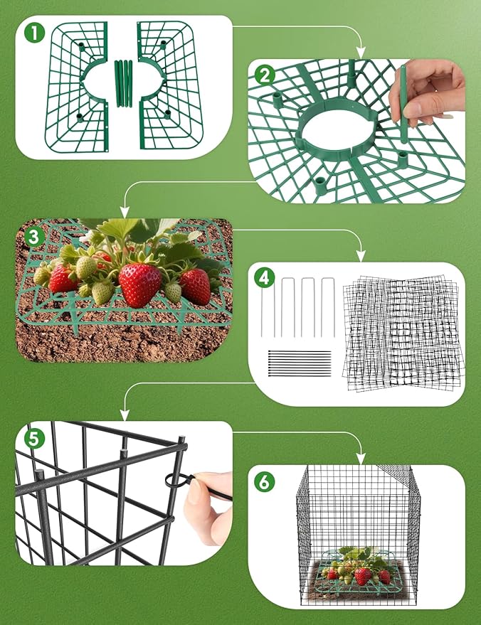 5 Pack Plant Protector from Animals, Square Metal Plant Cages Chicken Wire Cover Mesh Plant Cage, Garden Plant Protector for Plants Flower Vegetable to Keep Animals Out (12x12 in)