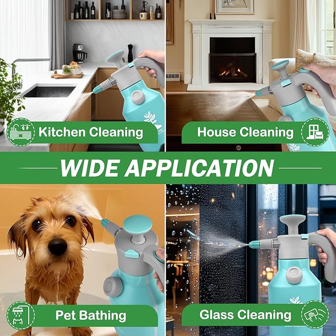 Garden Hand Pump Sprayer 1/2 Gallon Pump,68 Oz Handheld Pressure Sprayer with Safety Valve,Adjustable Nozzle,360° Extended Spray Rod,Ideal for Plants Watering, Fertilizing,Cleaning (68ounce)