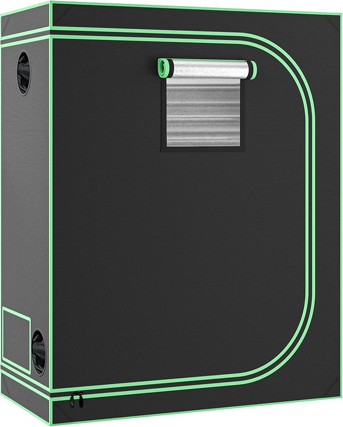 Nova Microdermabrasion 48"x24"x60" Mylar Hydroponic Grow Tent with Observation Window and Floor Tray, 4×2 Grow Tent, High Reflective Growing Tent Room for Indoor Plant Fruit Flower Veg