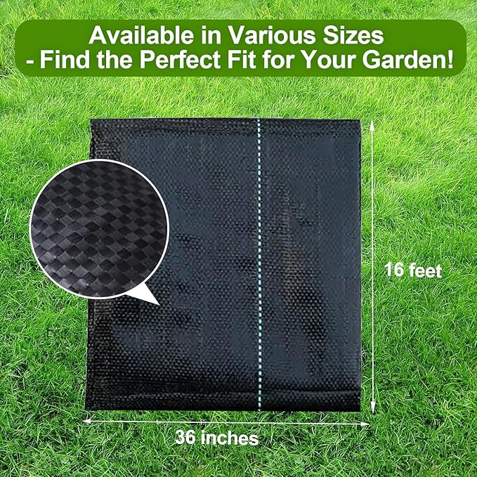 Landscape Weed Barrier Fabric - 2.95 x 16Ft. Perfect for Gardens, Landscaping, Ground Cover and Box Liners…