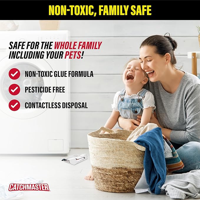 Catchmaster Cockroach Killer Trap with Non-Toxic Roach Bait Used by Pest Professionals (10-Pk) - Sticky Glue Roach Traps for House – Kitchen, Bathroom & Garage, Indoor Pest Control and Bug Catcher