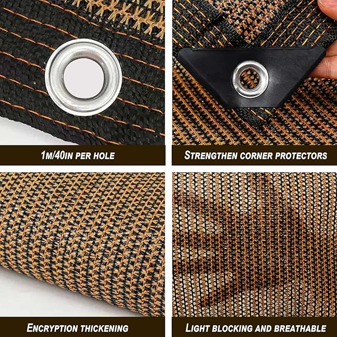 Shade Cloth for Garden,80% Mesh Tarp with Grommets Shade Cloth for Greenhouse,Patio,Vegetables,Plants Cover and Chicken Coops,Coffee Shade Net for Outdoor Garden