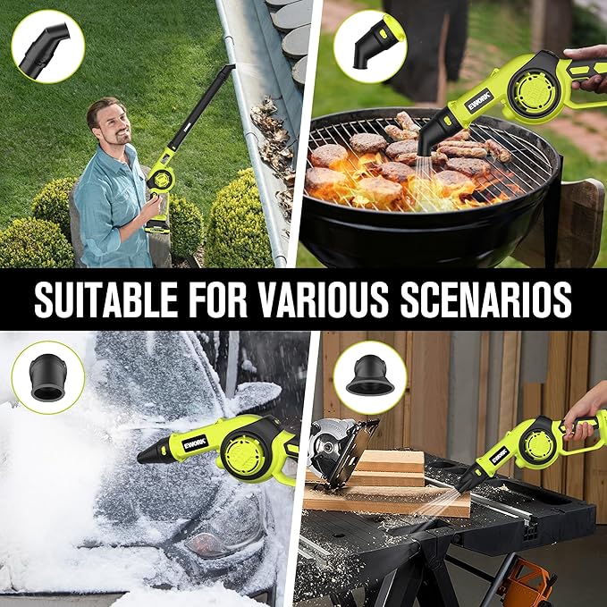 EWORK Small Leaf Blower Cordless 21V Mini Leaf Blower 200 MPH with Battery and Fast Charger, Lightweight Electric Leaf Blowers, Compact Blower for Jobsite, Patio Cleaning, Lawn Care, Blowing Leaves