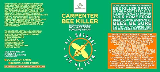 All-Natural Foaming Spray - Carpenter Insect Bee Killer - Reliable Defense for All Kinds of Insects, 16 oz