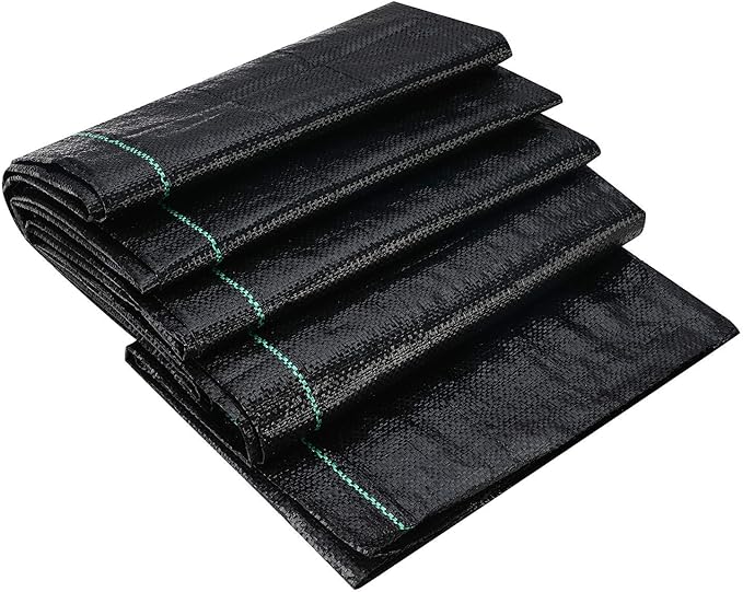 Weed Barrier Landscape Fabric, 3.2oz Premium Heavy-Duty Weed Blocker Fabric Gardening Ground Cover Mat, Weed Control Garden Cloth with U-Shaped Securing Pegs
