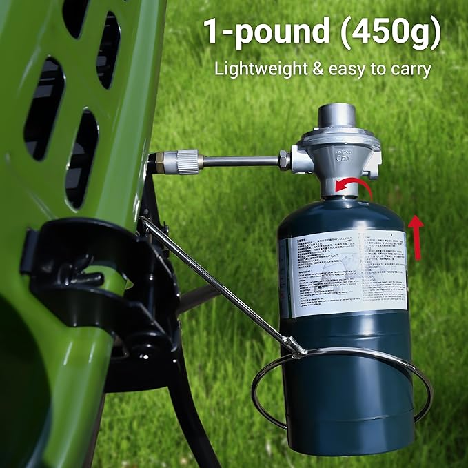 Brand-Man Propane Gas Grill, Portable Standup Grill with Folding Cart & Push-Button Ignition, Ideal for Camping, Tailgating, BBQ, Backyard, Patio & More