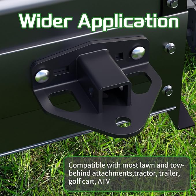 Zero Turn Lawn Mower Hitch with 1-1/4" Receiver,6mm Thicker Heavy Duty Steel Trailer Receivers Hitch, Compatible with Many Models Lawn Mower, Tractor, Trailer, Golf Cart Etc
