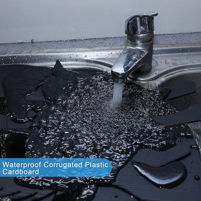 Blulu 8 Pcs Halloween Decorations Outdoor Black Cat Yard Signs with Stakes Scary Silhouette with Glow in The Dark Eyes Corrugated Plastic Waterproof Black Cat Decor for Garden Lawn Patio (Mixed)