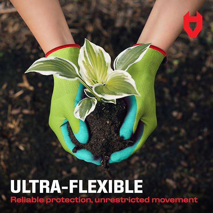 NoCry Premium Women's Gardening Gloves with Strong Non-Slip Grip - 100% Breathable, Superior Dexterity - Eco Friendly Garden Gloves for Women