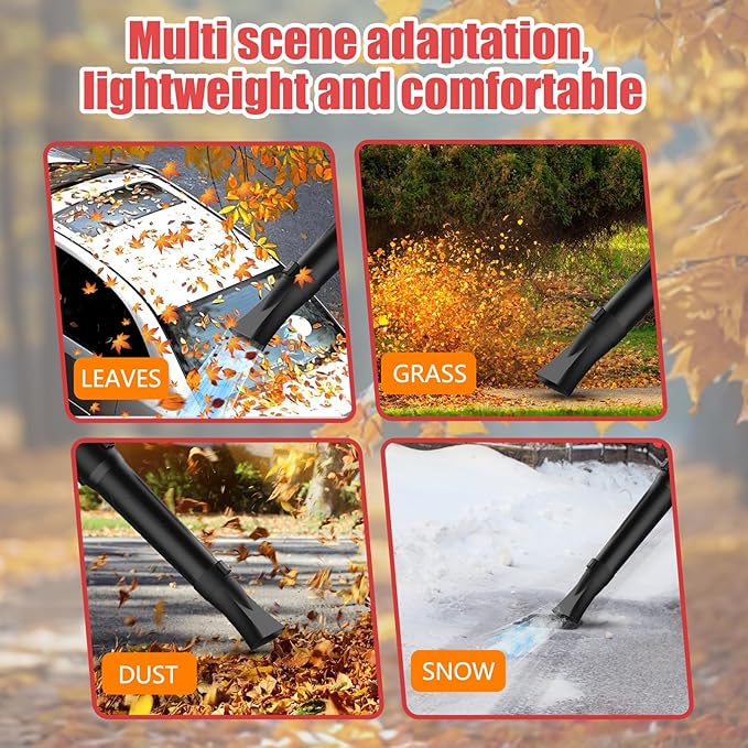 Cordless Leaf Blower 21V Electric Blower with (1) 3.0Ah Battery and Fast Charger, Variable Speed, Turbo Mode, Battery Powered Handheld Leaf Blower for Lawn Care and Yard Leaf Cleaning