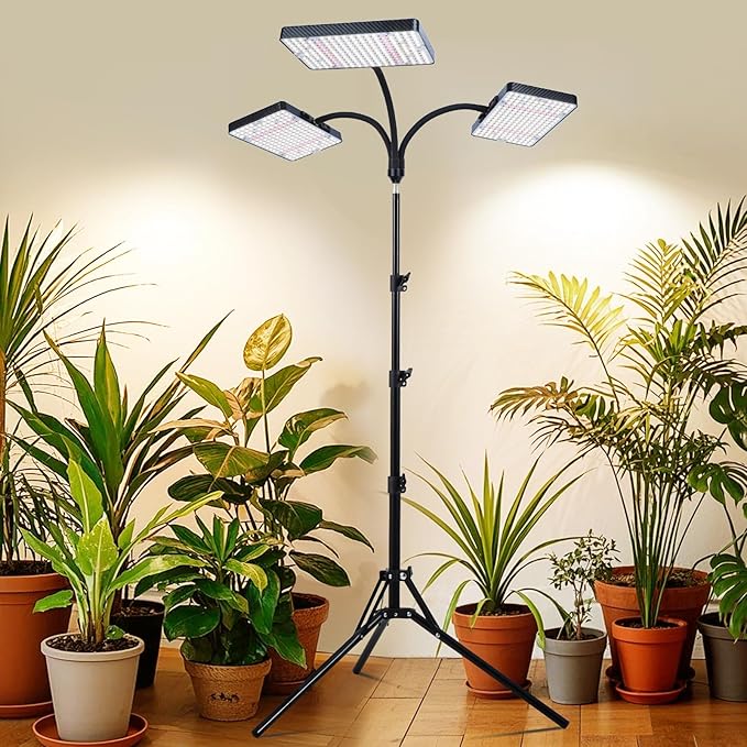 Grow Light with Stand, Orchbloom Grow Lights for Indoor Plants 75W, Natural Sunlight Full Spectrum Plant Growing Lamps for Houseplants & Bonsai Tree, 4/8/12 Hr Timer Plant Light Auto On/Off Everyday