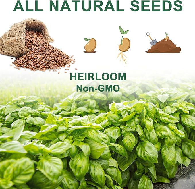 Herb Seed Pod Kit With Basil Mint Thyme Mixed, Grow Anything Seed Starter Pod Kit for Hydroponics Growing System with Plant Food, Seeds Included Genovese Basil, Italian Parsley, Oregano, Chive (8-Pod)