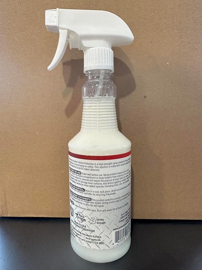 Mighty Mint Peppermint Oil Rodent Repellent Spray for Vehicles – Natural Mouse & Rat Control for Car Engines, RVs, Trucks & Boats – Plant-Based, Extra-Strong Formula – 16 oz (Pack of 2)
