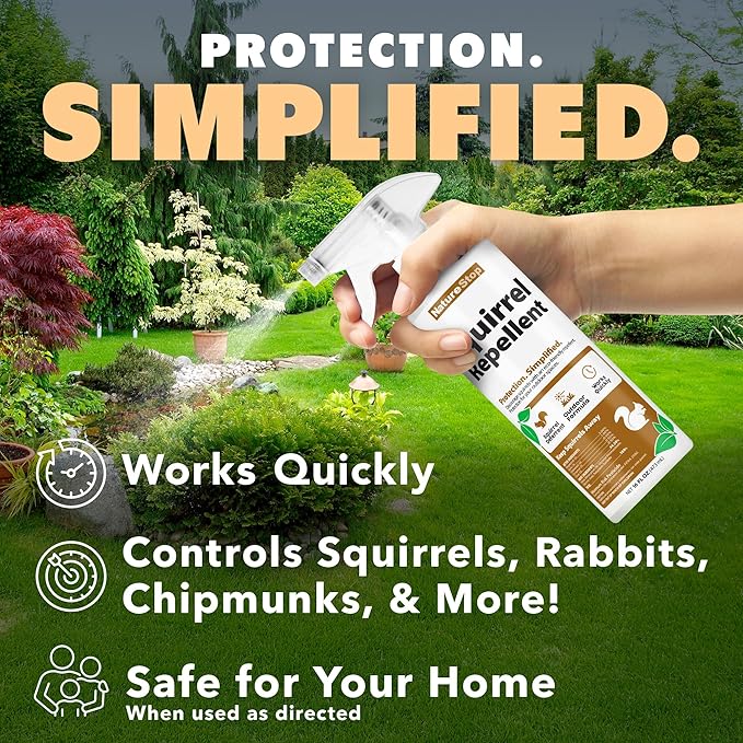 Squirrel Repellent Spray, Deterrent for Outdoor Use, 16 oz (475mL)