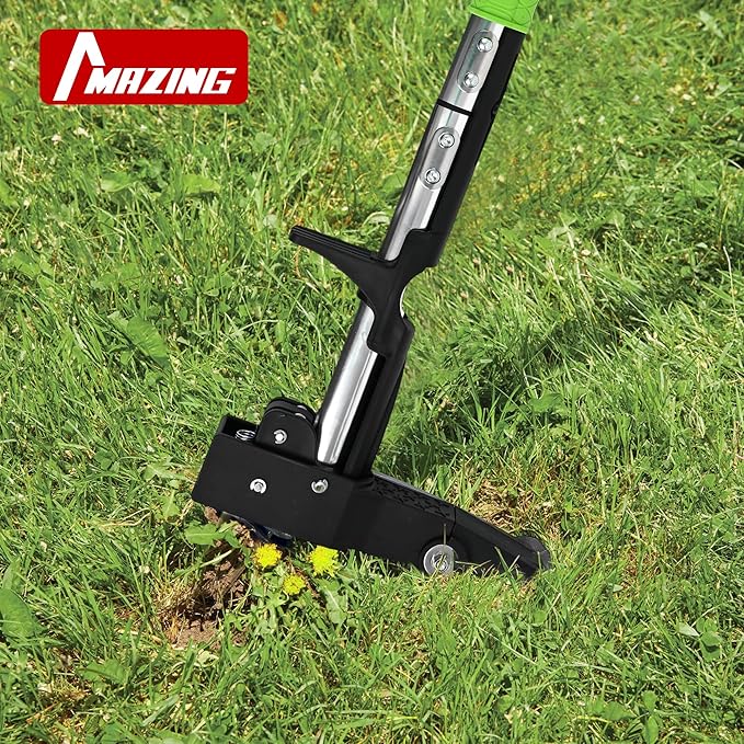 MAZING 4-Claw 39" Weed Puller Tool, Length Adjustable Detachable Weed Remover, Stainless Steel Claws Weed Picker and Grabber, Stand Up Weed Root Pulling Tool for Lawn, Yard, Garden, Patio