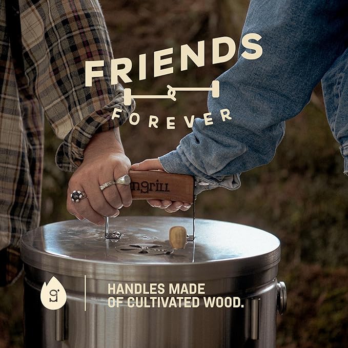 Charcoal Grills - 25 lbs Stainless Steel Smoker Grill 3-in-1 for Cooking & Home BBQ - Portable Vertical Smoker Barrel for Outdoor Grilling & Camping - Meat Grill with Thermometer & Accessories