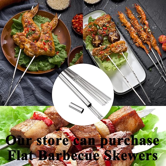 Charcoal Grills Commercial Quality Portable Multiple Size Hibachi BBQ Lamb Skewer Folded Camping Barbecue Grill for Garden Backyard Party Picnic Travel Outdoor Cooking Use(31.6x10.3x5.1 inch)