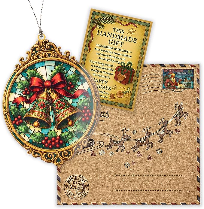 Christmas ornament 2025 - Vintage Christmas ornament - Acrylic xmas ornament - Art ornament - Christmas ornament 2025 - Suncatcher Effect window hanging - car hanging accessories