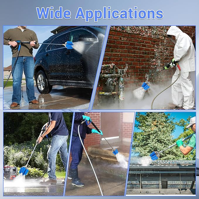 4-in-1 Turbo Nozzle Pressure Washer, 2.0 Orifice Quadruple Turbo Nozzle, 360° Rotating Turbo Nozzle with 1/4" Quick Connector, 4000 PSI