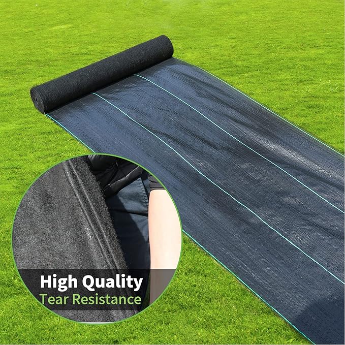 4ftx100ft Weed Barrier Landscape Fabric Heavy Duty, 3.2oz Weed Barrier Fabric, Easy Setup Woven Garden Weed Fabric Landscaping Fabric