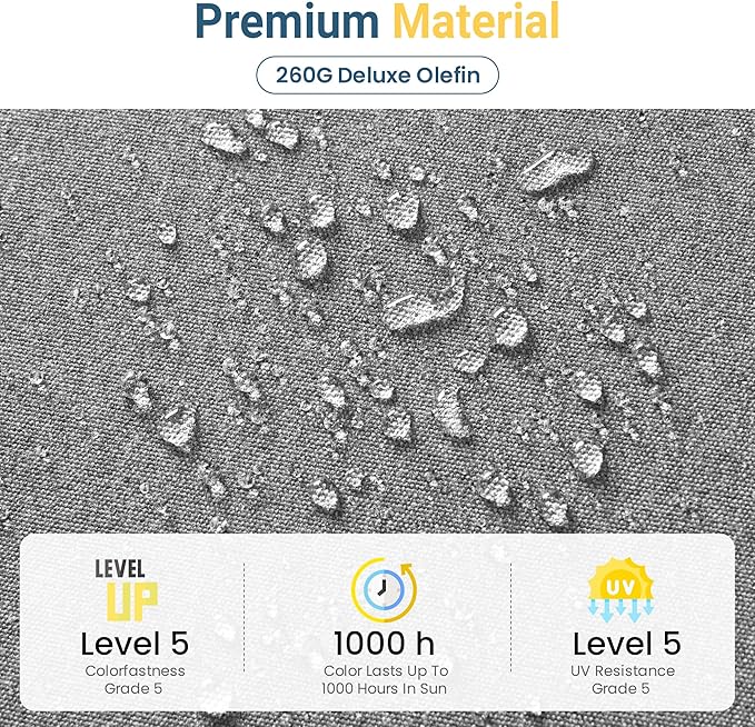 Wisteria Lane 4-Piece Outdoor Patio Furniture Set, Outdoor Sectional Furniture with Upgraded Cushions, Outdoor Conversation Seating Set for Balcony, Garden, Deck, Backyard, Grey