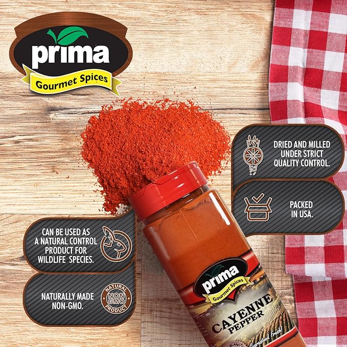 Prima Spice Hot Cayenne Pepper - 1 Lb Bulk Kitchen Jug - 60000 Heat Unit