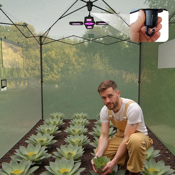 10X10 FT Pop Up Greenhouse,Greenhouse for Outdoors, Portable Walk-in Greenhouses with Roll-Up Zipper Door, PE Cover Greenhouses for Garden and Backyard, Easy Setup