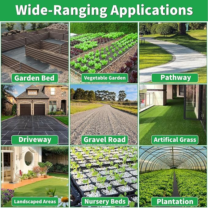 4ftx300ft Garden Landscape Fabric Weed Barrier Fabric Heavy Duty,Weed Blocker Fabric, Geotextile Fabric Under Gravel,Garden Tarp to Prevent Weeds, Landscaping Fabric, Driveway Fabric