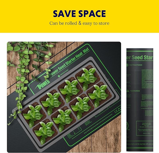 iPower 48" x 20" Durable Waterproof Seedling Heat Mat with MET Certified, Warm Hydroponic Heating Pad for Germination, Indoor Gardening, Brewing and Seed Starting