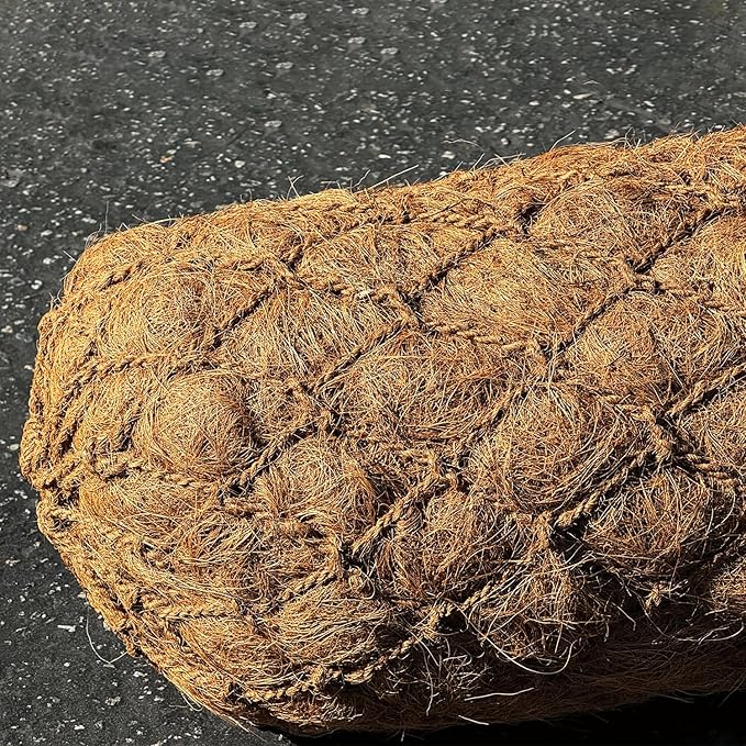Sandbaggy Coir Fiber Log – 16" Diameter | 100% Biodegradable Erosion Control - Coconut Fiber - Slope Erosion (16" x 5 ft, 10, Count)