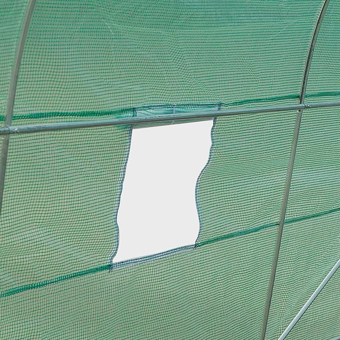 Outsunny 15' x 6' x 7' Walk-in Tunnel Greenhouse, Garden Green House with Roll-Up Door and Windows, PE Cover, Plant Growing House for Patio Backyard Garden, Green