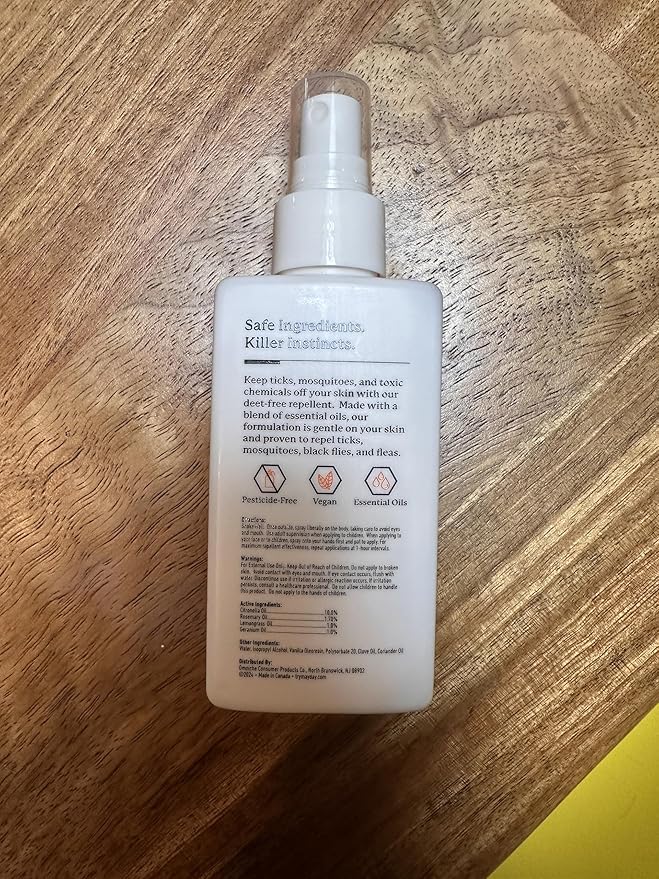Mayday Tick & Mosquito Repellent – Deet-Free with Essential Oils – Geranium, Lemongrass & Rosemary – 3.4 oz (100 ml) – Non-Toxic, No Pesticides, Safe & Effective – Mosquito and Tick Repellent