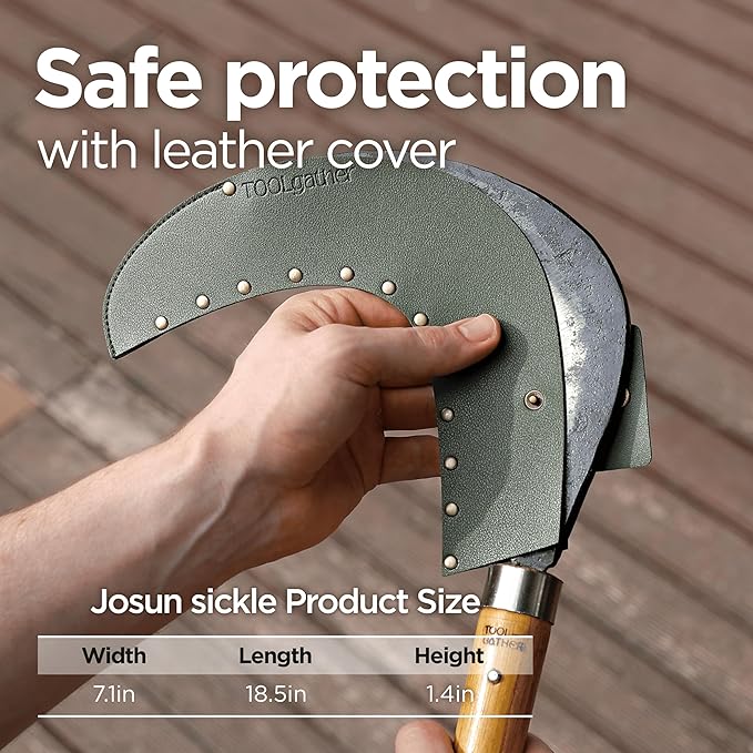 Josun Sickle - Hand-Forged Handmade Korean Weeding and Brush Clearing Tool with Razor-Sharp Blade and Chestnut Wood Handle