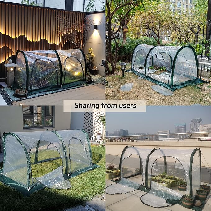 Portable Tunnel Greenhouse for Outdoors - Transparent Mini Greenhouses Ideal for Backyards and Outdoor Vegetable Cultivation (2M)