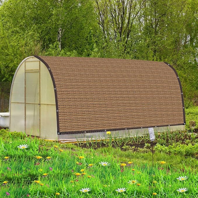 Shade Cloth for Garden,80% Mesh Tarp with Grommets Shade Cloth for Greenhouse,Patio,Vegetables,Plants Cover and Chicken Coops,Coffee Shade Net for Outdoor Garden10x10FT