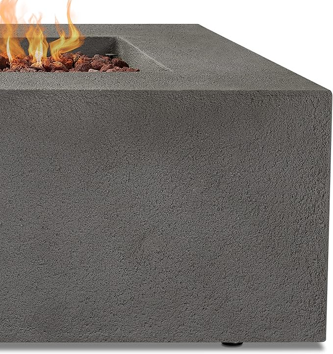 Real Flame Baltic Rectangle Propane Fire Table, Glacier Gray