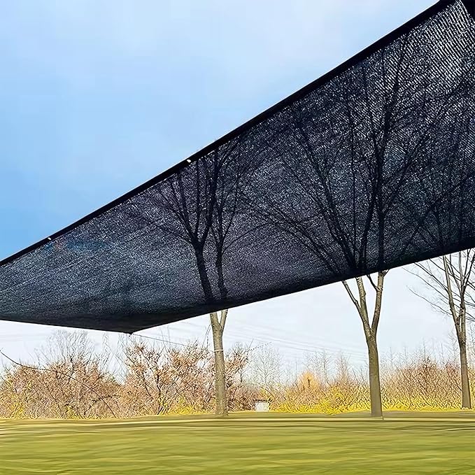 winemana 50% Black Shade Cloth, 3.3 x 13.3 FT Mesh Tarp for Garden Greenhouse Patio, Plants Heat Protection, Outdoor Sun Shade Cover, Resistant Netting Screen with Grommets for Growing Chicken Coop