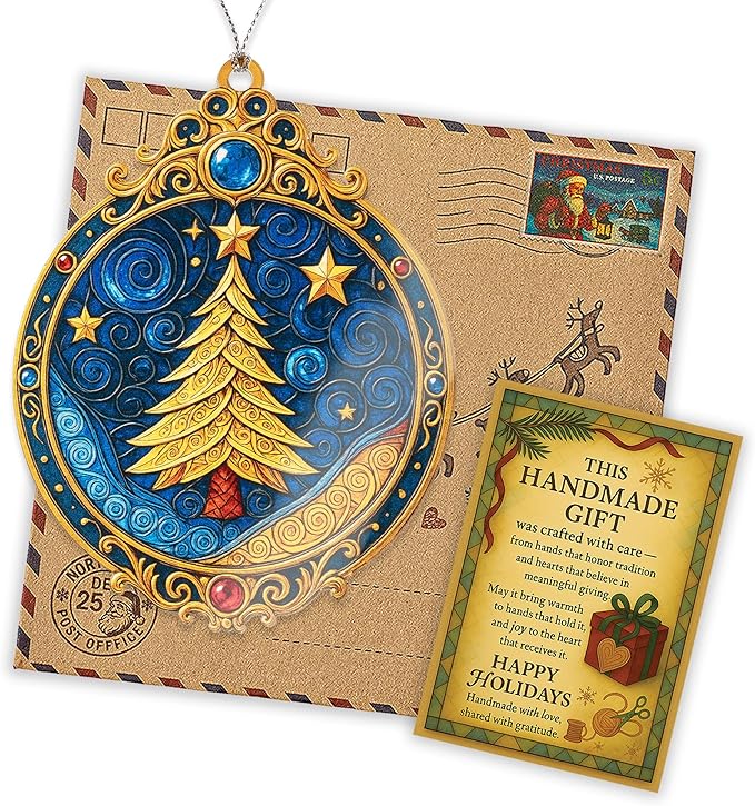 Christmas ornament 2025 - Vintage Christmas ornament - Acrylic xmas ornament - Art ornament - Christmas ornament 2025 - Suncatcher Effect window hanging - car hanging accessories