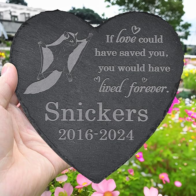 Flying Squirrel Memorial Stone - Flying Squirrel Memorial Gifts - Pet Loss Gift - Loss of Flying Squirre - Heart